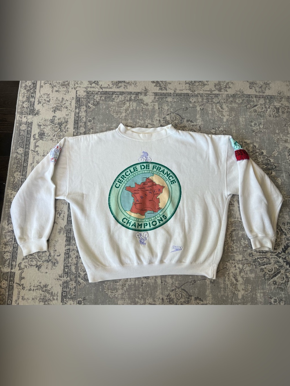 Vintage Circle De France Champions White Crewneck Sweatshirt
